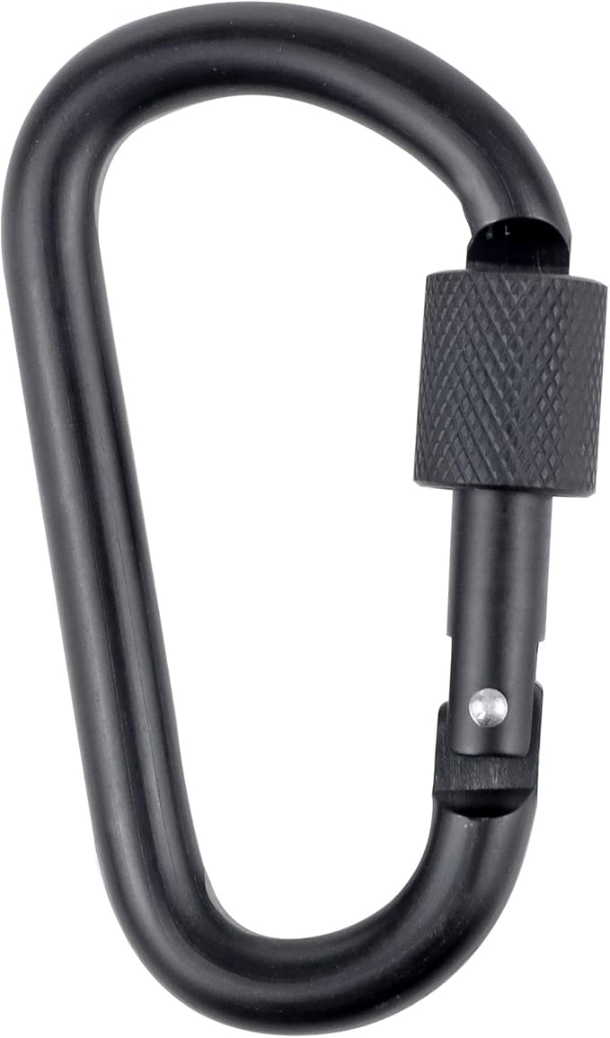 10 Pack Aluminum D Ring Key Rings Hiking Clips Locking Carabiner for Hiking Camping Fishing and Outdoor Use，Clips with Screw Gate Multicolored-StrideForce Fitness