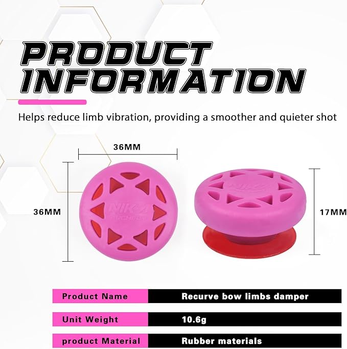 Archery Bow Stabilizer Solid Rubbe Limbs Vibration Damper for Youth Compound Bows, 2-Pack-StrideForce Fitness