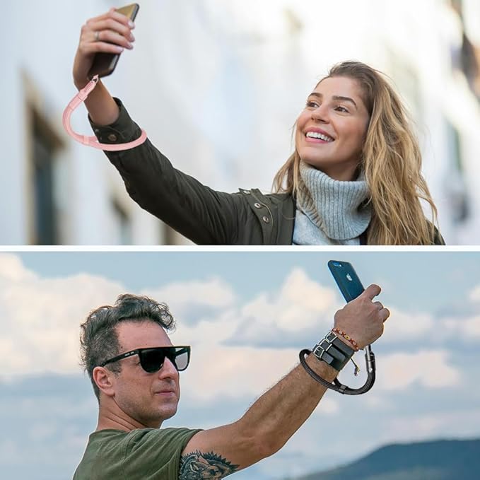 Phone Wrist Strap Lanyard Strap Adjustable, Anti Theft Wrist Lanyard with Slim Tether Tab fit iPhone and Most Cell Phone – Black-StrideForce Fitness