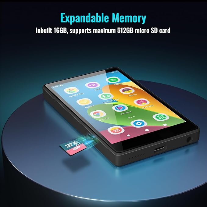 MP3 Player for Kids with Spotify, Parental Controls, Spotify Kids, Audible, Amazon Music, Libby, 4.0" IPS Kids MP4 Music Player Up to 512GB (Black)-StrideForce Fitness