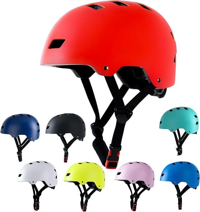 Bike Helmet 3 Sizes for Teenager Kids Youth Adults,Bavilk Skateboard Helmet Adjustable Multi-Sport Bicycle Cycling Scooter Roller Skate Inline Skating Rollerblading for Girls Boys Women Men Teen-StrideForce Fitness