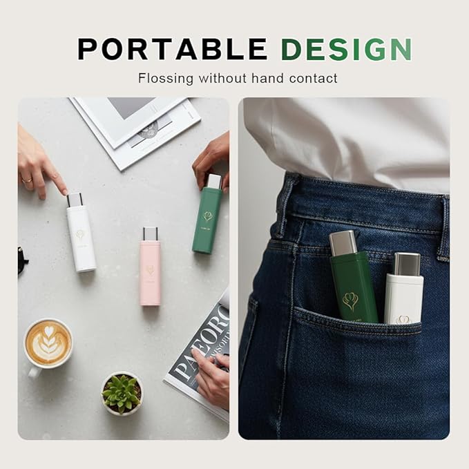 Portable Floss Dispenser with 100 Pcs Dental Floss, Dental Floss Dispenser Dental Floss Picks Case, Automatic Floss Dispenser Floss Organizer for Family Travel (2pcs B)