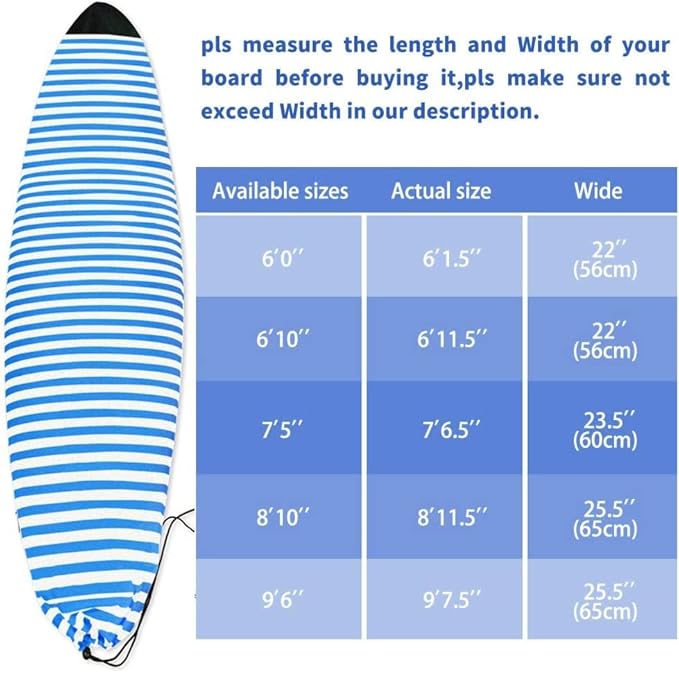 UCEDER Surfboard Sock Cover,Lightweight Stretch Board Bag for Sun Protection,Foldable Surfboard Sock Sleeve Perfect for Travel and Transportation-StrideForce Fitness