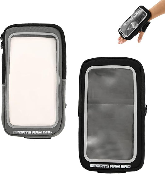 2 Pcs Phone Holder for Running Exercise Phones Armband Waterproof and Breathable Coin Purse Adjustable with Touch Screen Function Outdoor Cycling Use Suitable Sizes Under 6.8 Inches-StrideForce Fitness