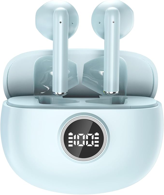 Wireless Earbuds Bluetooth 5.3 Headphones in Ear with 4 ENC Mic, 40 Hrs Lightweight Sport Bluetooth Earbuds, Deep Bass Stereo Ear Buds, LED Display/IP7 Waterproof Wireless Earphones-StrideForce Fitness