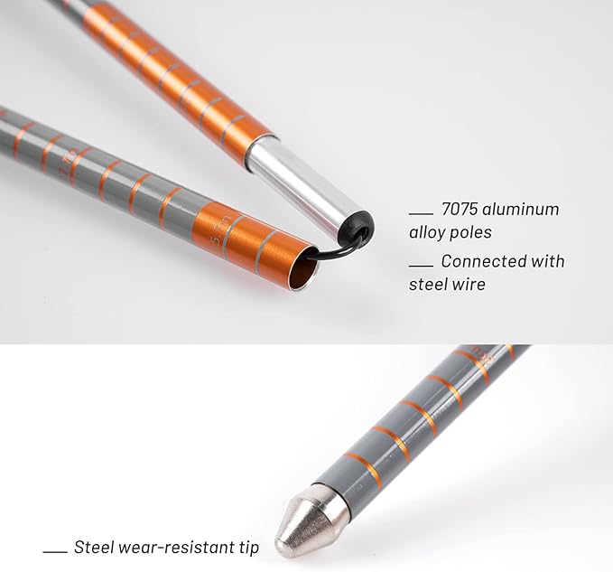 G2 GO2GEHTER 7075 Aluminum Alloy 270cm Backcountry Avalanche Rescue Probe with Storage Bag, Folding Design, Easy to Storage and Carry (3 Color Available)-StrideForce Fitness