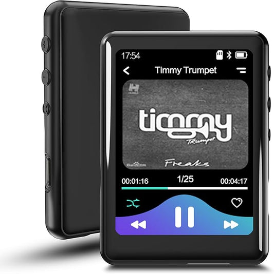 MP3 Player with Bluetooth 5.3,Tokemisc 16GB Full Touchscreen Kids Portable Music Device with Speaker,FM Radio,E-Book,Built-in Micro SD Card Slot,Earphones Included,Max 512GB Expand-StrideForce Fitness