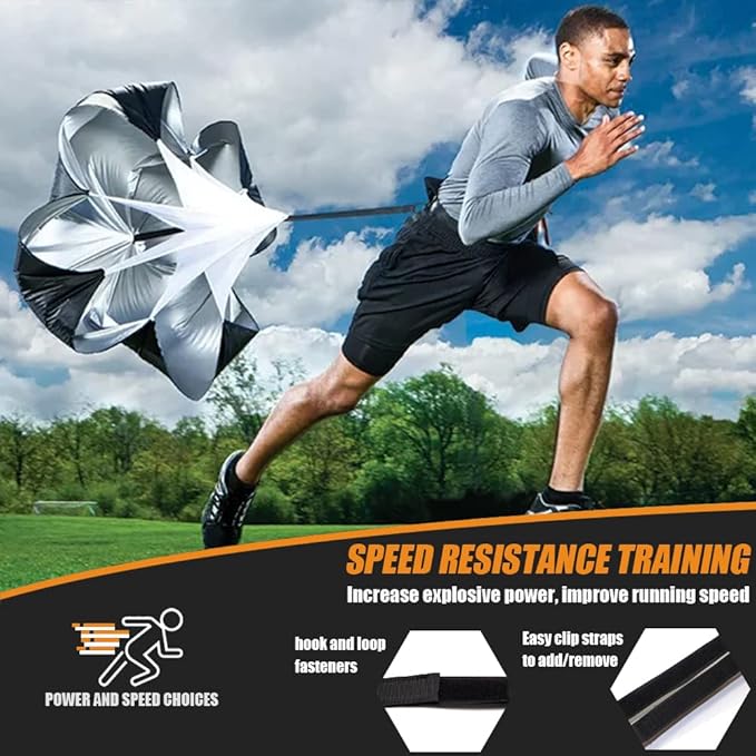 Football Training Equipment | Speed Agility Training Set, Including 1 Agility Ladder, 4 Steel Piles,12 Disc Cones,1 Resistance Umbrella .| for Athletes/Sports Including Football & Basketball-StrideForce Fitness