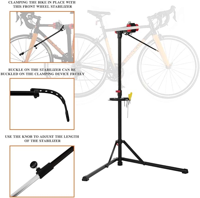 UNISKY Bike Repair Stand for Maintenance Height Adjustable Rack with Quick Release Bicycle Mechanics Maintenance Workstand-StrideForce Fitness
