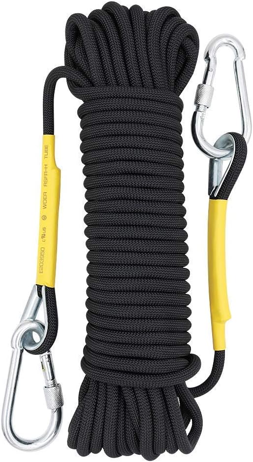 X XBEN Outdoor Climbing Rope 10M(32ft) 20M(64ft) 30M(96ft) 50M(160ft) 70M(230ft) 152M(500FT) 352M(1000FT) Static Rock Climbing Rope for Escape Rope Ice Climbing Equipment Fire Rescue Parachute-StrideForce Fitness