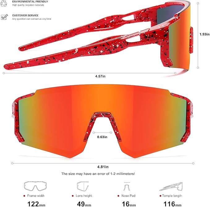 Youth Baseball Sunglasses Kids Sports Sunglasses for Boys Girls Softball Cycling Glasses UV400 Protection-StrideForce Fitness