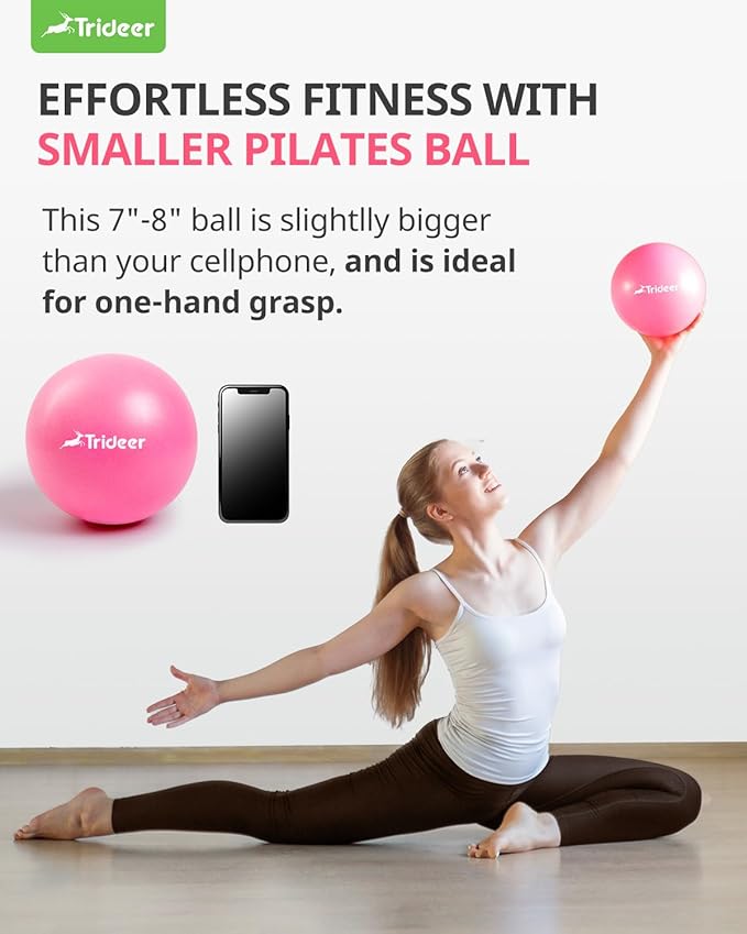 Trideer Pilates Ball - 7-8 inch with Pump, Small Core Ball for Yoga, Barre, Physical Therapy-StrideForce Fitness