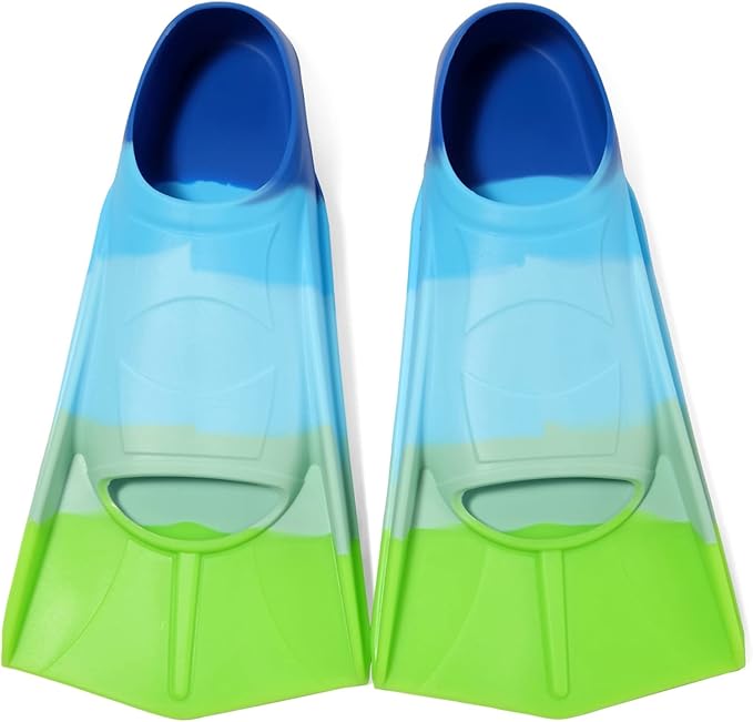 Kids Swim Fins,Short Kids Fins Youth Swimming Flippers for Lap Swimming Training for Children Girls Boys Beginners-StrideForce Fitness