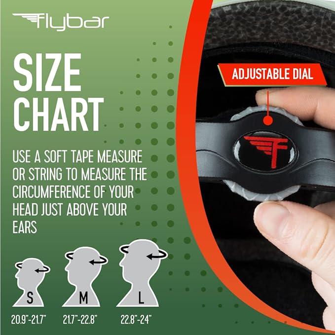 Flybar Bike Helmet- Multi Sport Dual Certified Adjustable Dial, Lightweight Skateboard Helmet, Roller Skating, Pogo, Electric Scooter, Snowboard, Boys and Girls Kids- Adults Helmets-StrideForce Fitness