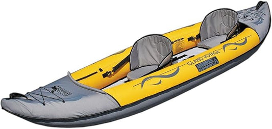 Advanced Elements - Island Voyage 2 Inflatable Kayak - Recreational Convertible Kayak - for 1 or 2 Person - 11 ft - Yellow-StrideForce Fitness