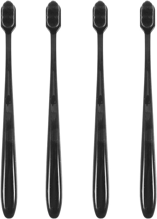 balacoo 4Pcs Soft Bristle Adult Toothbrush Ergonomic Folding Travel Toothbrushes for Sensitive Gums Comfortable Non-Slip Handle Portable Oral Care Random Color