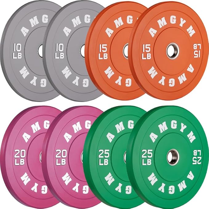 2 Inch Bumper Plates，10-500lbs，Barbell Rubber Olympic Weight Plates Set for Home Gym, Strength Training & Weight Lifting, Multiple Options Colors-StrideForce Fitness