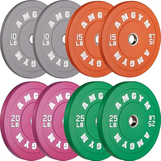 2 Inch Bumper Plates，10-500lbs，Barbell Rubber Olympic Weight Plates Set for Home Gym, Strength Training & Weight Lifting, Multiple Options Colors-StrideForce Fitness