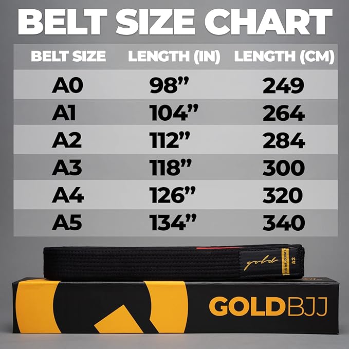 Gold BJJ Jiu Jitsu Belt - Premium Belts with Rank Bar for Stripes - IBJJF Competition Approved-StrideForce Fitness