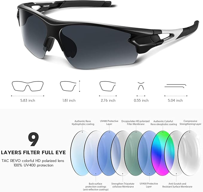 BEACOOL Polarized Sports Sunglasses for Men Women Youth Baseball Fishing Cycling Running Golf Motorcycle Tac Glasses UV400-StrideForce Fitness