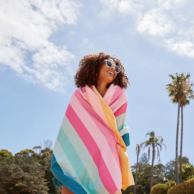 Dock & Bay Kid's Towel - for Beach Use - Quick Dry, Sand Free - Compact, Lightweight - 100% Recycled - Includes Bag - Coastal Candy, Large (160x90cm, 63x35)-StrideForce Fitness