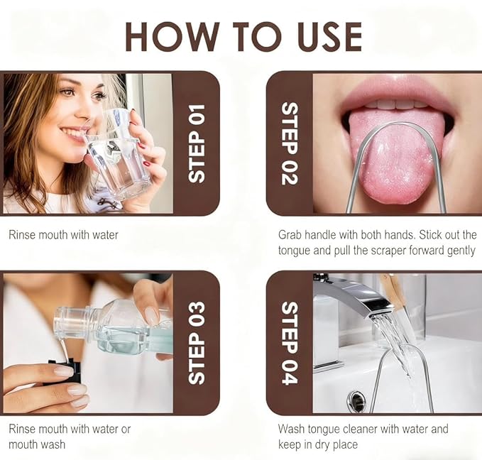 New Tongue Scraper for Adults with Multicolor Travel Cases (2 Pack), 100% Stainless Steel, Reduce Bad Breath, Tongue Scrubber, Oral Care & Hygiene (181 Degrees)