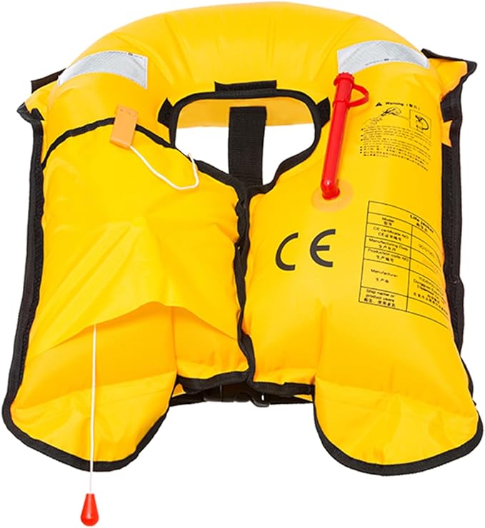 Manual Inflatable Life Jacket|Life Vest for Adults|PFD Low Profile|Supports up to 330 lbs(YSH700)-StrideForce Fitness