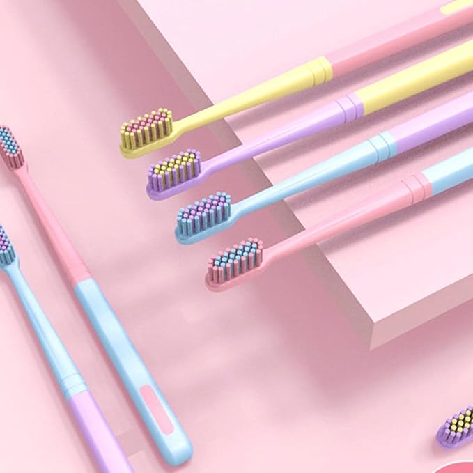 8Pcs Soft Bristle Toothbrush for Sensitive Gums Flexible Small Head Gum Care Toothbrushes in Pastel Colors for Adults and Travel