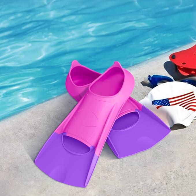 Gintenco Swim Fins, Kids Swim Training Fins for Lap Swimming, Travel Size Flippers with Mesh Bag, Silicone Swimming Fins for Kids Teens Adults Women Men-StrideForce Fitness