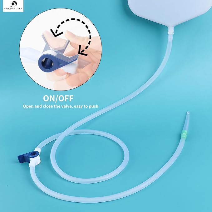 Silicone Enema Bag Kit - 2 Quart Capacity, 5 Multi-Size Reusable, Controlled Water Flow for Colon Detox Cleanse Enemas-StrideForce Fitness