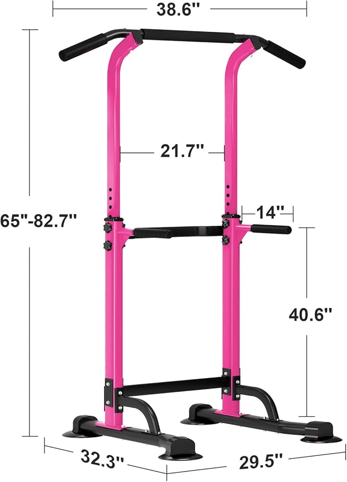 SogesHome Power Tower Pull Up Bar and Dip Station Adjustable Height Dip Stand Multi-Functional Strength Training Fitness Workout Station-StrideForce Fitness