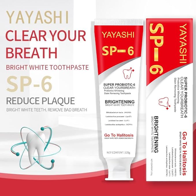 SP-6 Toothpaste, Ultra Whitening, Deep Cleaning and Fresh Breath, Fresh Breath, Stain Removing Toothpaste for Teeth Color Correcting (1Pcs-120g)