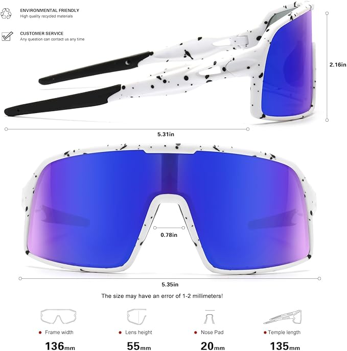 Polarized Sports Sunglasses for Men and Women Cycling Glasses UV Protection Goggles for Mountain Bike Running Fishing-StrideForce Fitness