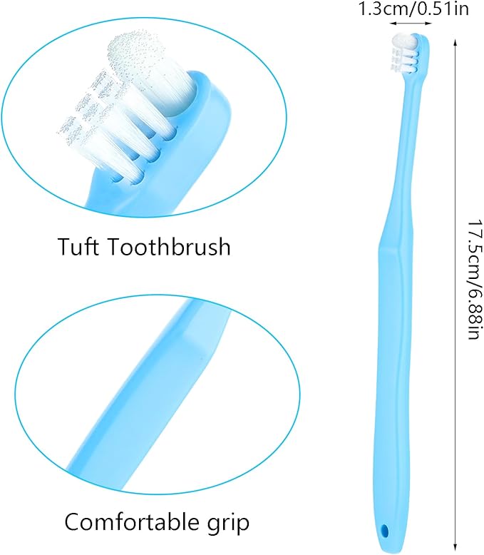 WLLHYF 2 Pieces Tuft Toothbrush Small Head End Tapered Interdental Interspace Nursing Soft Tiny Toothbrush Orthodontic Periodontal Dental Products(Blue + Green)