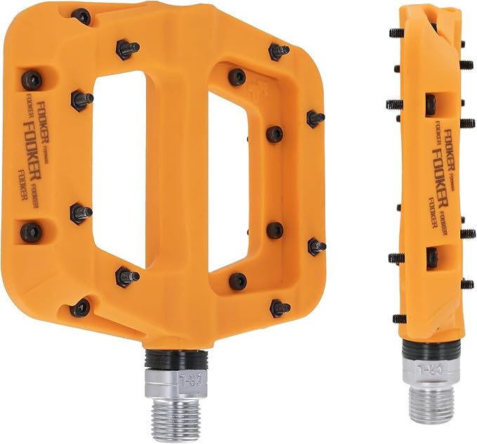 FOOKER MTB Pedals Mountain Bike Pedals 3 Bearing Non-Slip Lightweight Nylon Fiber Bicycle Platform Pedals for BMX MTB 9/16"-StrideForce Fitness