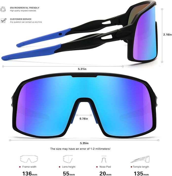 Polarized Sports Sunglasses for Men and Women Cycling Glasses UV Protection Goggles for Mountain Bike Running Fishing-StrideForce Fitness