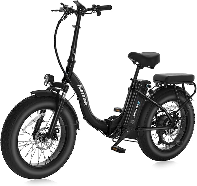 Fat Tire Folding Electric Bike, 48V & 624Wh Lithium Removable Battery, Peak 1100W Brushless Motor, Max Speed 28Mph, M5 Large LCD Display, Suspension, Step-Over/Thru Frame-StrideForce Fitness