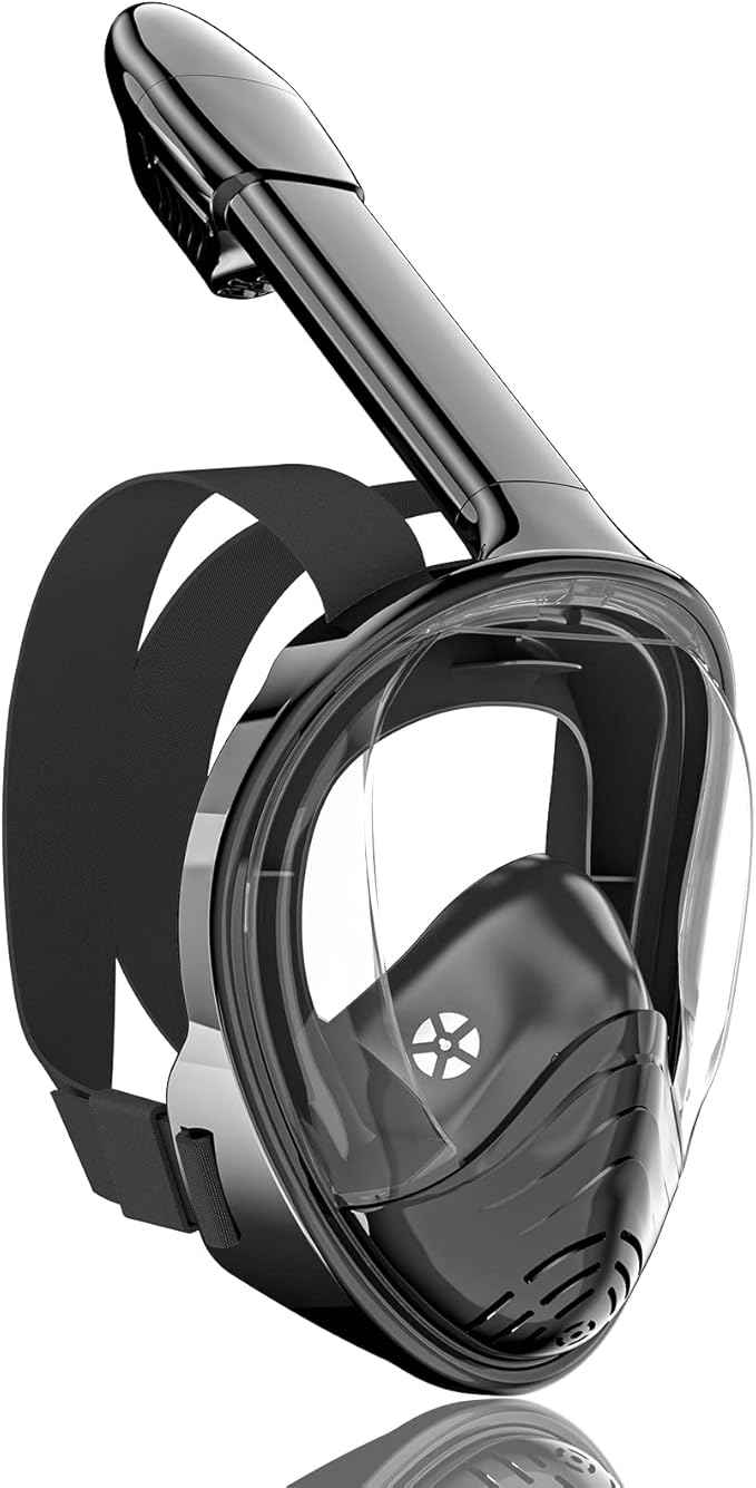 QingSong Full Face Snorkel Mask for Adults, Snorkeling Gear with Camera Mount, 180 Degree Panoramic View Snorkel Set Anti-Fog Anti-Leak-StrideForce Fitness