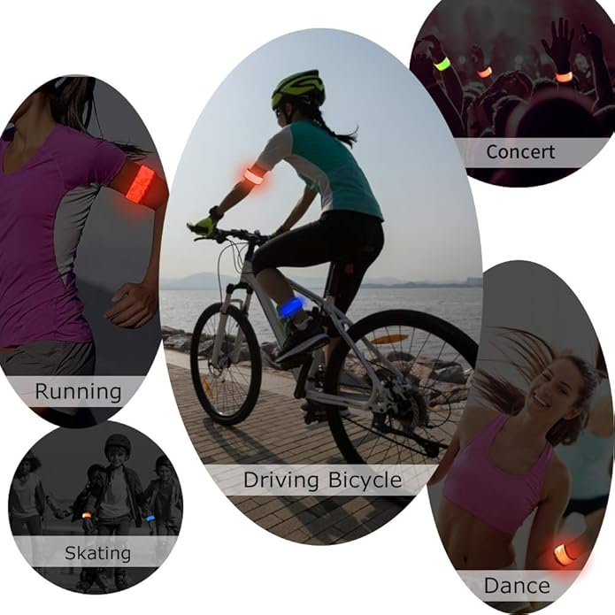 LOBKIN Safety Bracelets, LED Slap Armband Kids Walking at Night Safe LED Light Wrist Light Reflective Belt, Magic Band Running Lights for Runners-StrideForce Fitness