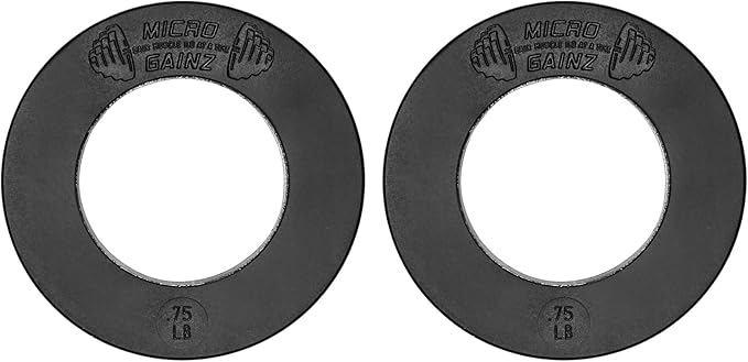 Micro Gainz Calibrated Fractional Weight Plate Set of 2 Plates, Choose Set (.25LB-1.25LB), Designed for Olympic Barbells for Strength Training & Micro Loading Bar Weights, Made in USA-StrideForce Fitness