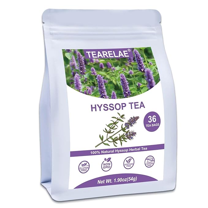 TEARELAE - Hyssop Tea, 36 Count - Pure Hyssop Herbal Tea Bag - Smooth Flavor - Aid Digestion - Non-GMO - Caffeine-Free-StrideForce Fitness