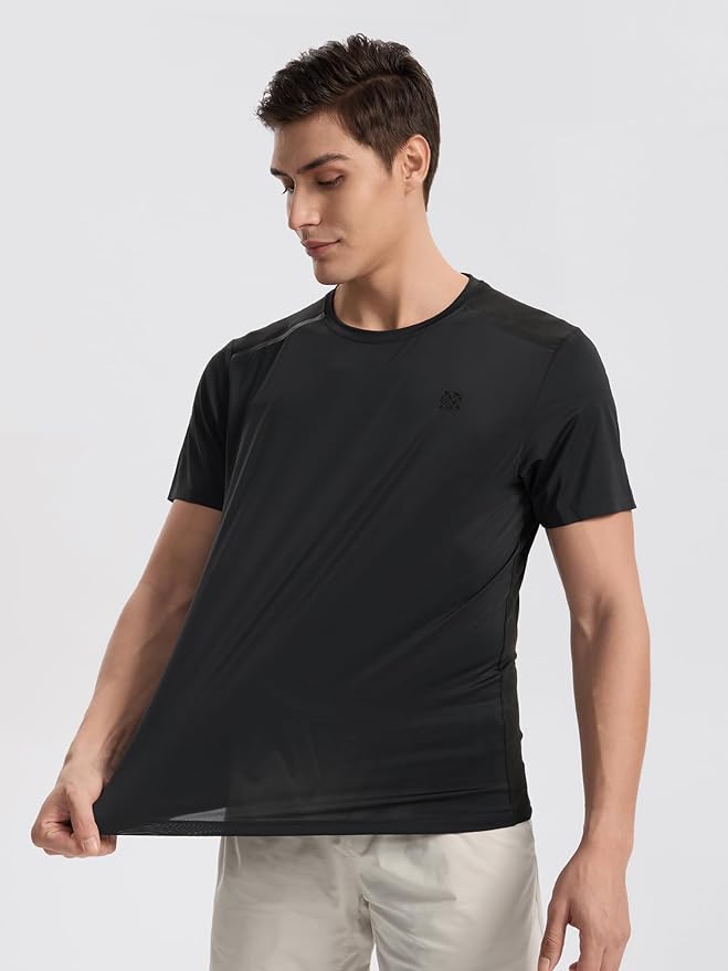 Mens Seamless Workout T-Shirts Lightweight Moisture Wicking Running Hiking Camping Tennis Pickleball Shirts for Men-StrideForce Fitness