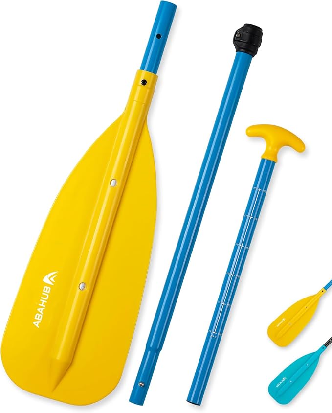 Abahub Adjustable Canoe Paddle Aluminum Shaft, 4'3''-5'3''/130cm-160cm, Floatable Oar for Canoeing Boating Kayaking-StrideForce Fitness
