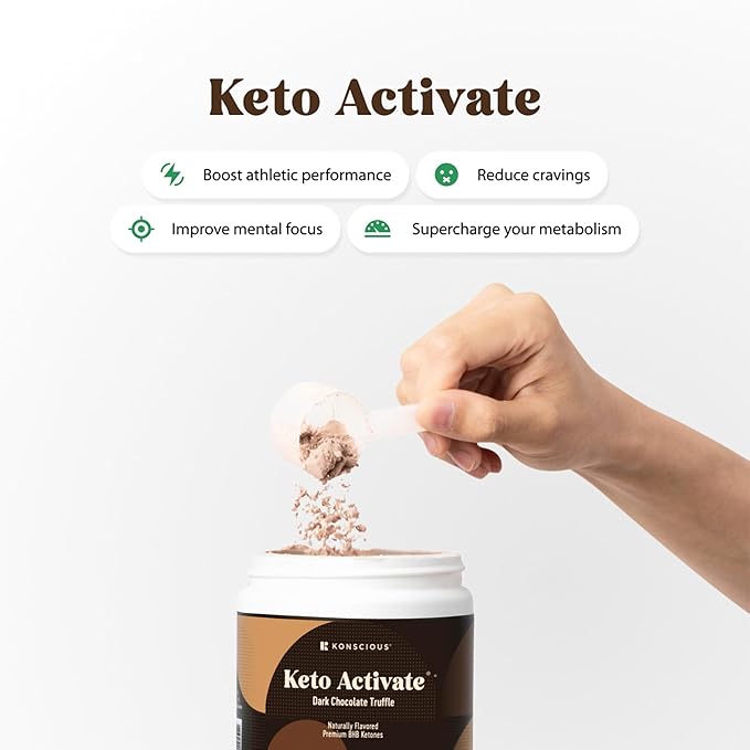 Dark Chocolate Truffle Exogenous Ketones Drink 2 Pack: Pure Keto Shake Powder with Chocolate Ketones | Jumpstart Ketosis & Boost Energy with Natural Ketones Supplements by Konscious Keto-StrideForce Fitness