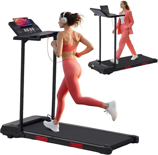 Walking Pad Treadmill with Handle Bar, 3.5HP Compact Electric Walking Pads Treadmills with Handles for Home Apartment Small, 0.6-10MPH Portable Foldable Folding Small Treadmill Home, 400LBS Capacity-StrideForce Fitness