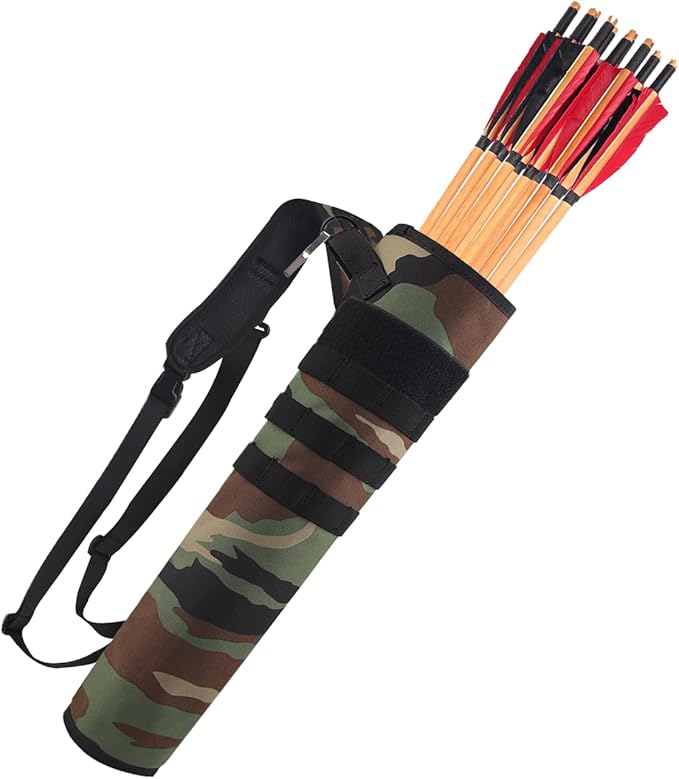 KRATARC Archery Lightweight Back Arrow Quiver Dual Use Foldable Compact Hip Arrows Bag with Molle System Hanged for Target Shooting-StrideForce Fitness