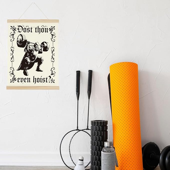 Gym Motivational Posters Funny College Dorm Posters Gifts for Guys Friends Dost Thou Even Hoist Gym Flag Wall Art Decor Sign for Home Gym Bedroom Office-StrideForce Fitness