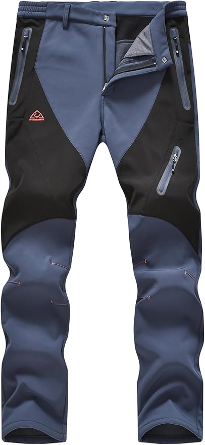 YSENTO Men's Fleece Lined Ski Snow Pants Winter Waterproof Softshell Insulated Hiking Cargo Pants-StrideForce Fitness