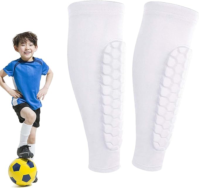 Shin Defender Shin Guards Kids 2 Pair, Shindefender Shin Guards Soccer, with Honeycomb Pads, for Soccer Kids Youth Adult-StrideForce Fitness