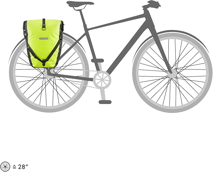 Ortlieb Back-Roller High-Visibilty Pannier - Single Neon Yellow/Black Reflex, One Size-StrideForce Fitness
